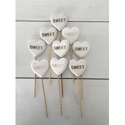 HEARTS ON STICKS 9pcs