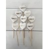 HEARTS ON STICKS 9pcs