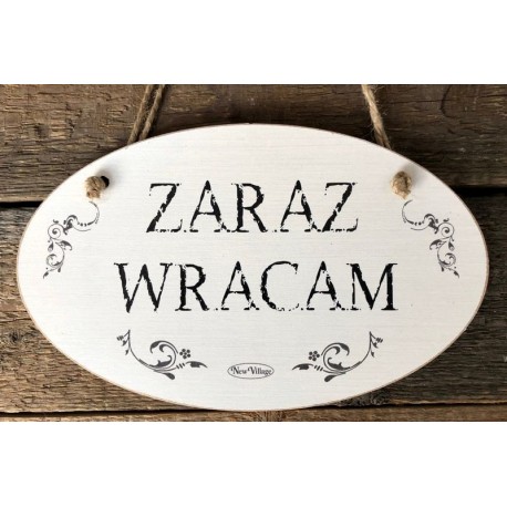 TABLICZKA ZARAZ WRACAM 14X23