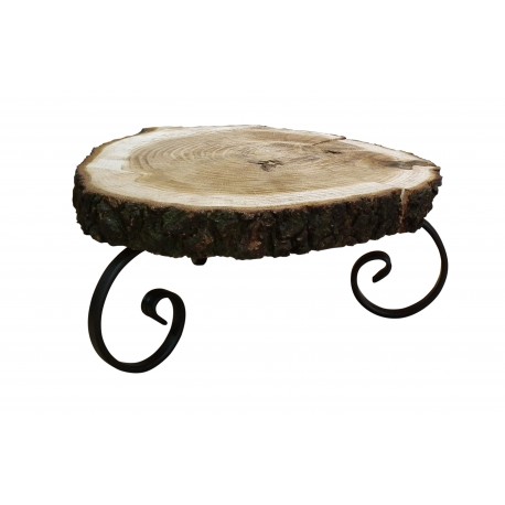 WOODEN SLICE WITH LEGS 25-30CM H: 11CM