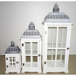 SET Latarnie drewniane 19x13x41,26x21x65,34x27x87