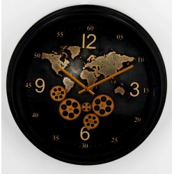 Zegar metalowy z ruszajacymi sie trybami 46x46