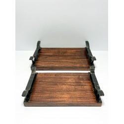 SET 2 PCS WOODEN TRAY 35x22x7,5,30x18x6