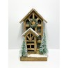 HOUSE WOODEN LED 19x15x37