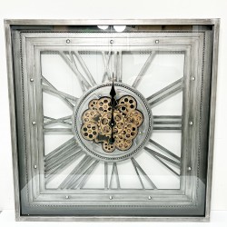 CLOCK WITH MOVING GEARS ON BATTERY 80x80x10,5