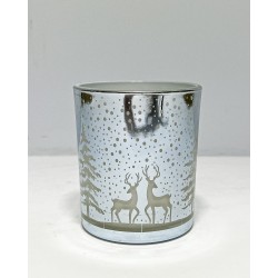 Glass candle holder 9x9x10