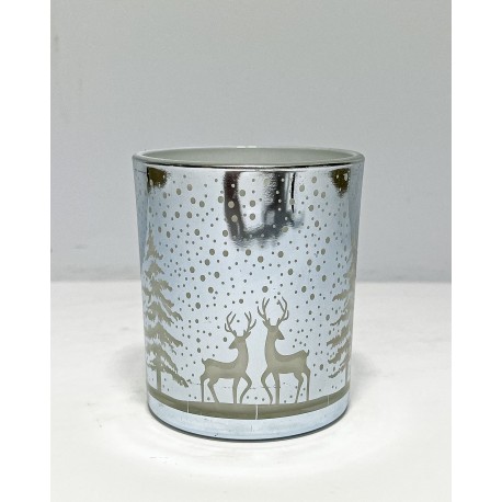Glass candle holder 9x9x10