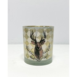 Glass candle holder 8x8x9