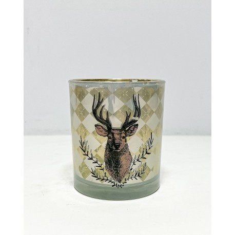 Glass candle holder 8x8x9