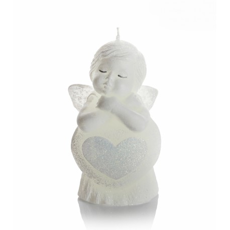 FIGURKA 100MM ANGEL WITH HEART BIALY
