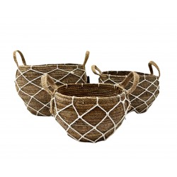 SET 3 BASKETS JUTE 34x34x33,28x28x28,25x25x23