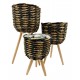Kwietnik z drewna SET 30x30x58,26x26x44,22x22x33